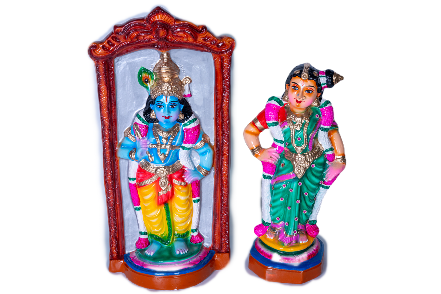 Andal Malai Sootudhal Set Paper Mache Golu Doll for Navaratri & Sankaranti – Swatika USA