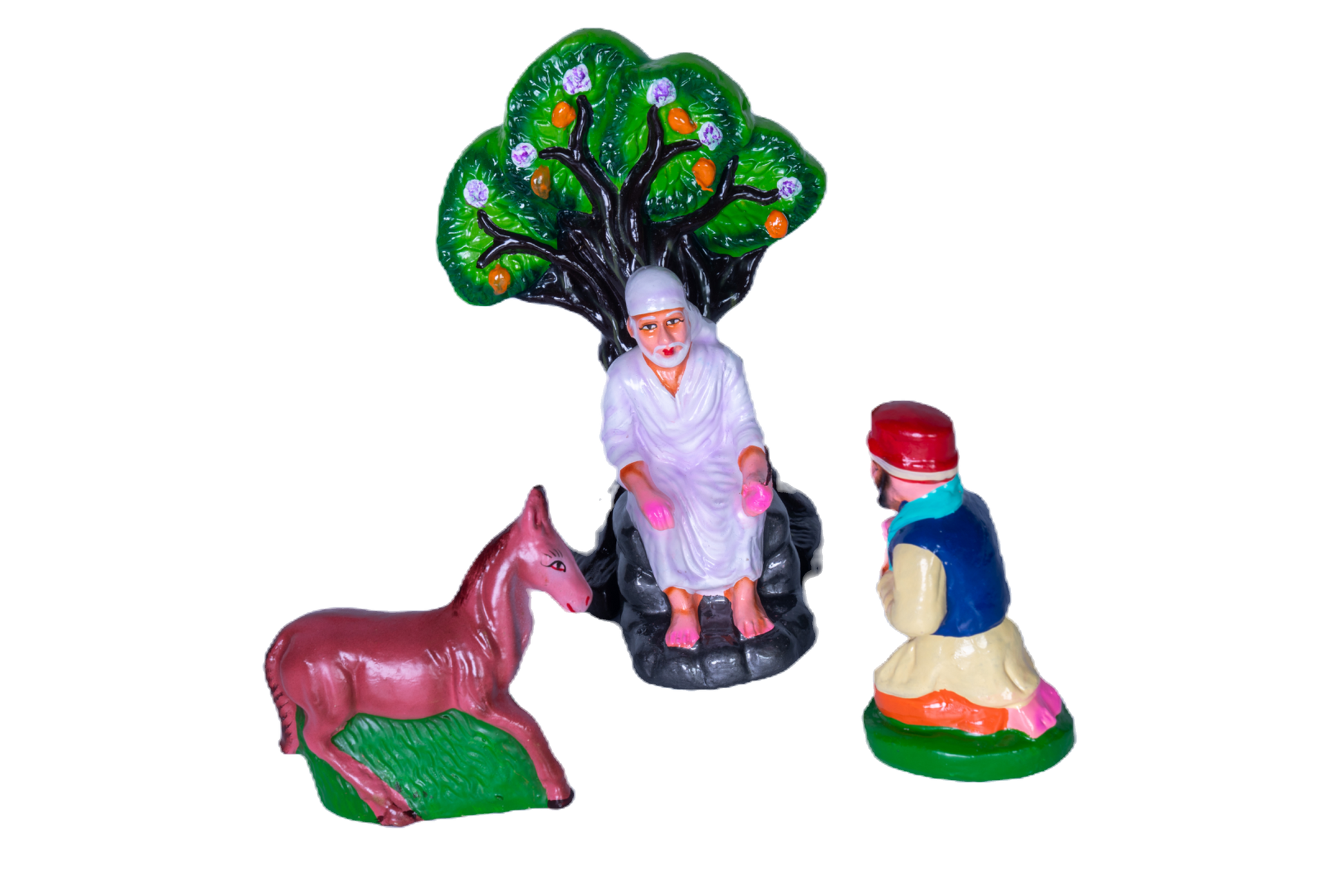 Sai Baba Set Clay Golu Doll Set for Navaratri & Sankaranti – Swatika USA