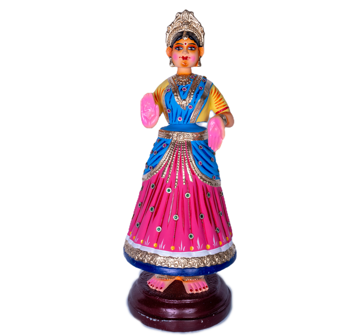 Dancing Doll Big Paper Mache Golu Doll for Navaratri & Sankaranti – Swatika USA