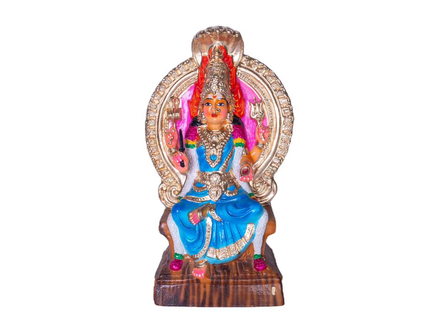 Karumari Amman Blue Paper Mache Golu Doll for Navaratri & Sankaranti – Swatika USA