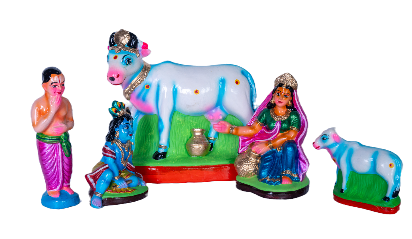 Yasodha Karavai Set Clay Golu Doll for Navaratri & Sankaranti – Swatika USA