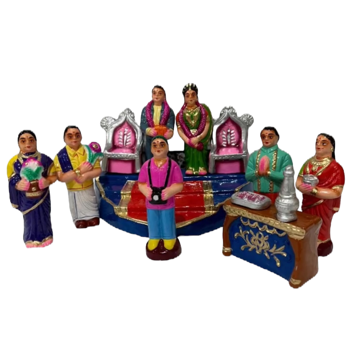 Reception Set Clay Golu Doll Set for Navaratri & Sankaranti – Swatika USA