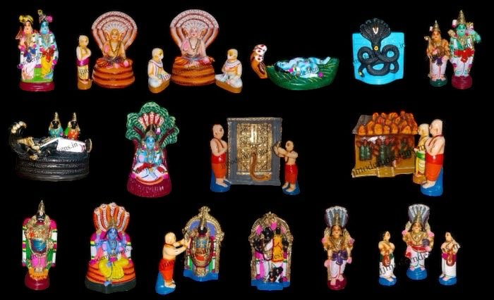 Adhiseshan Complete Story Clay Golu Doll Set for Navaratri & Sankaranti – Swatika USA