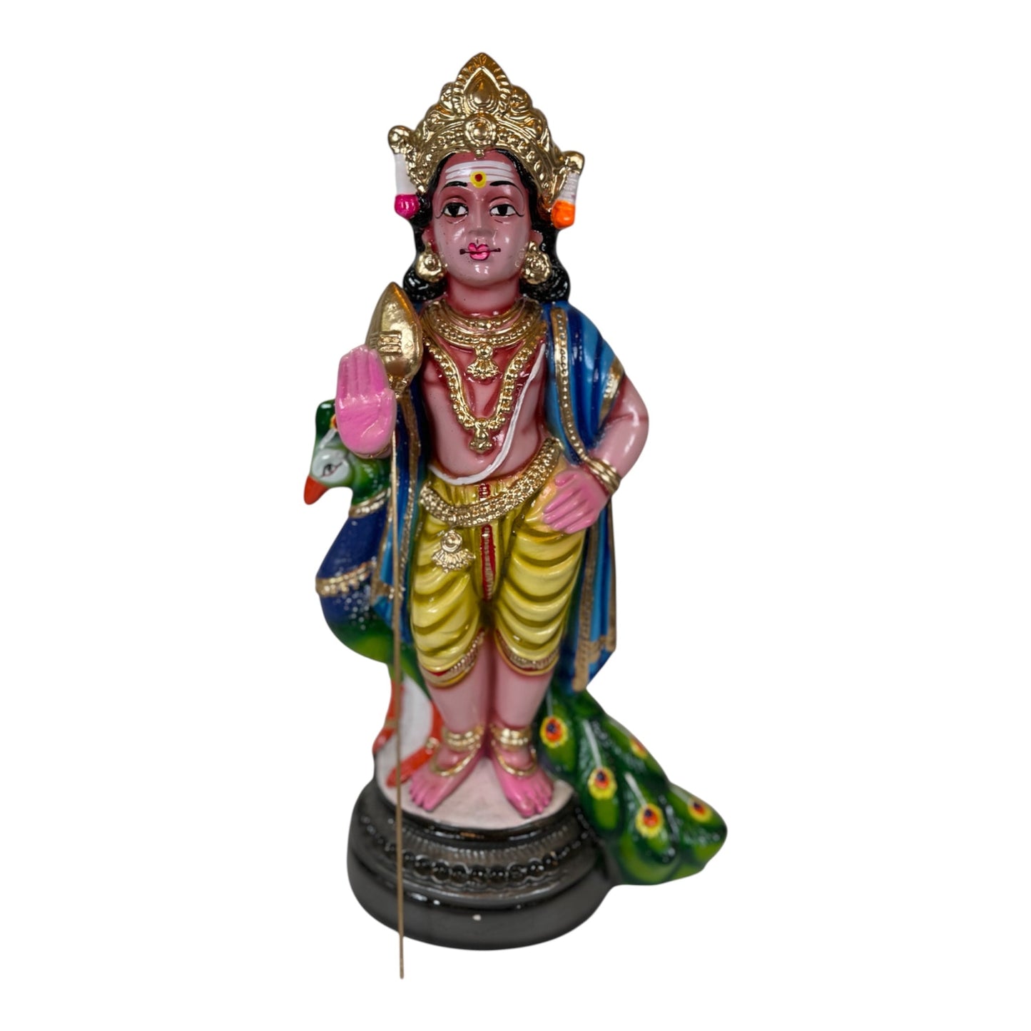 Murugan Standing Peacock Paper Mache Golu Doll for Navaratri & Sankaranti – Swatika USA