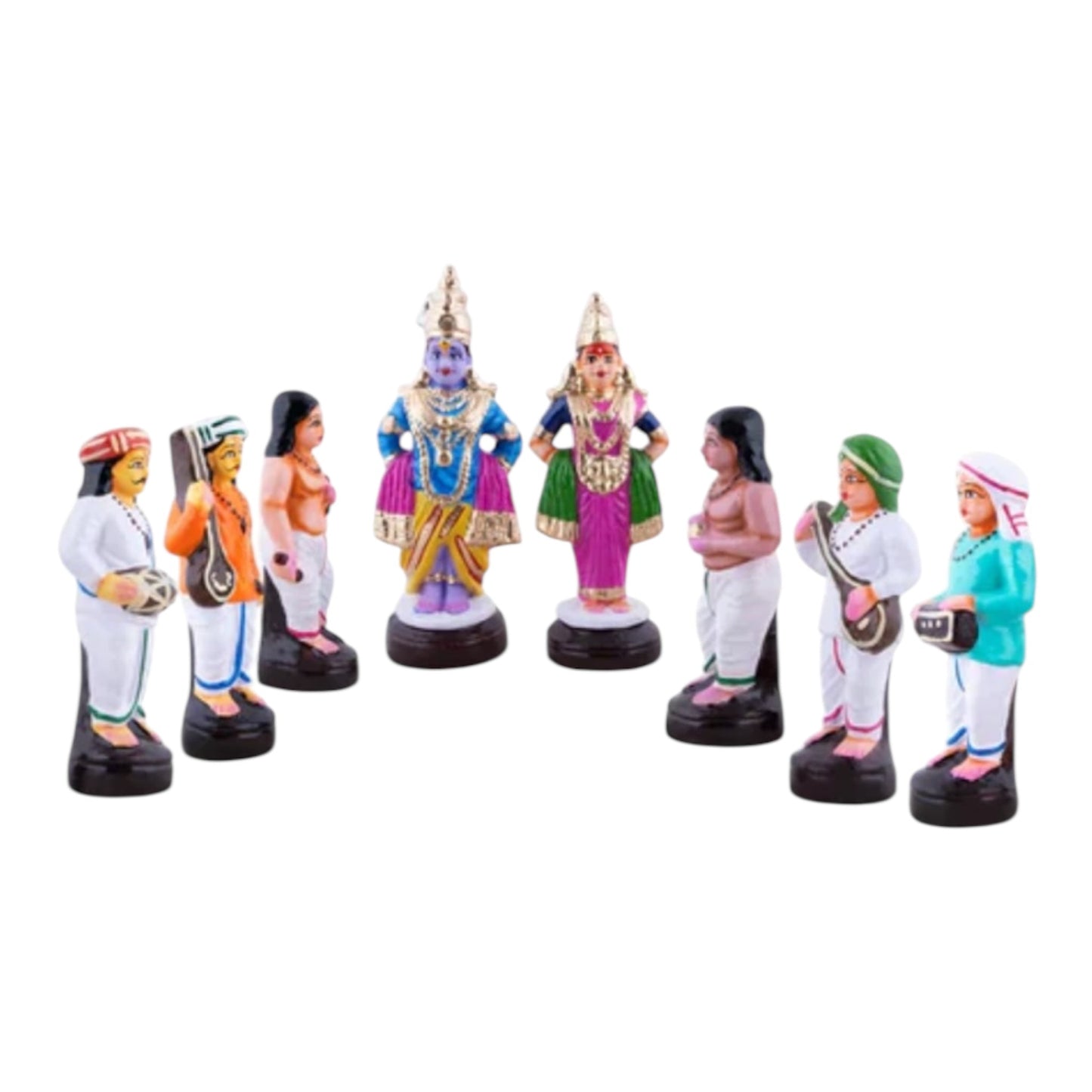 Panduranga Bhajan Set Paper Mache Golu Doll for Navaratri & Sankaranti – Swatika USA