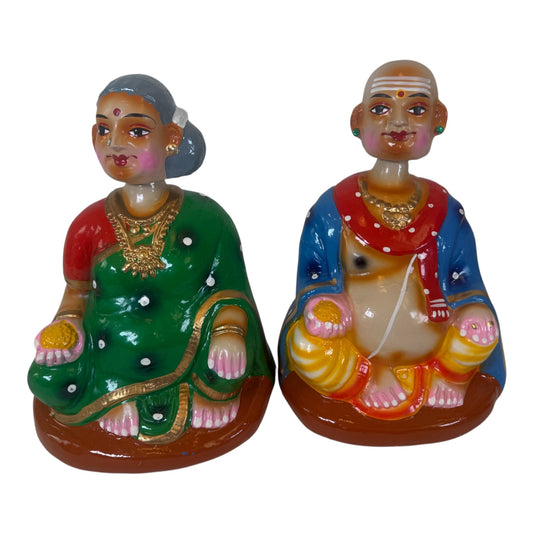 Large Thatha Paati Paper Mache Golu Doll for Navaratri & Sankaranti – Swatika USA
