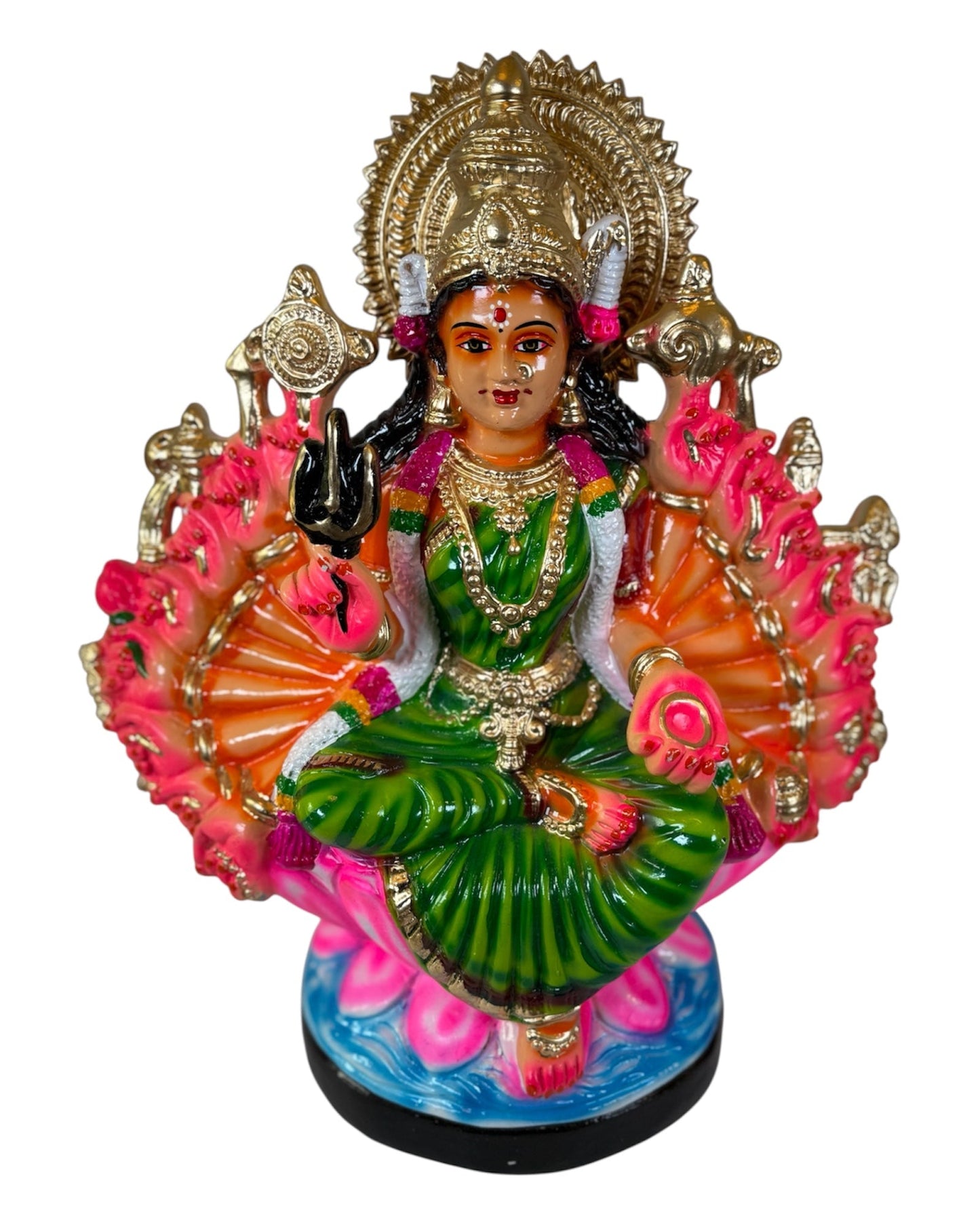 Mahalakshmi with 18 Hands Paper Mache Golu Doll for Navaratri & Sankaranti – Swatika USA