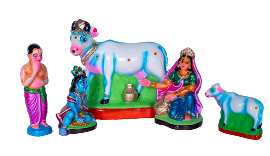 Yasodha Karavai Set Clay Golu Doll for Navaratri & Sankaranti – Swatika USA