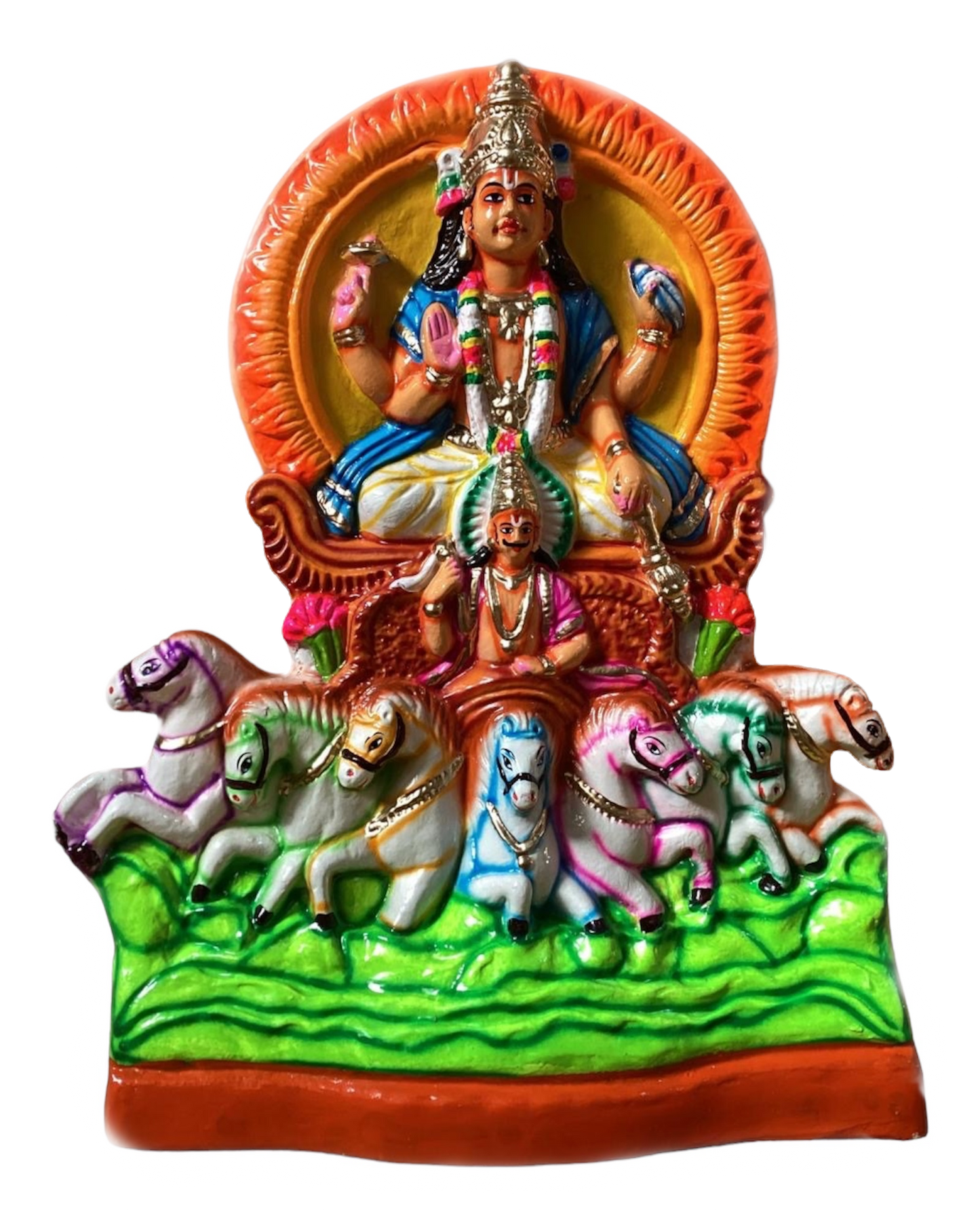 Surya Ratham Paper Mache Golu Doll for Navaratri & Sankaranti – Swatika USA