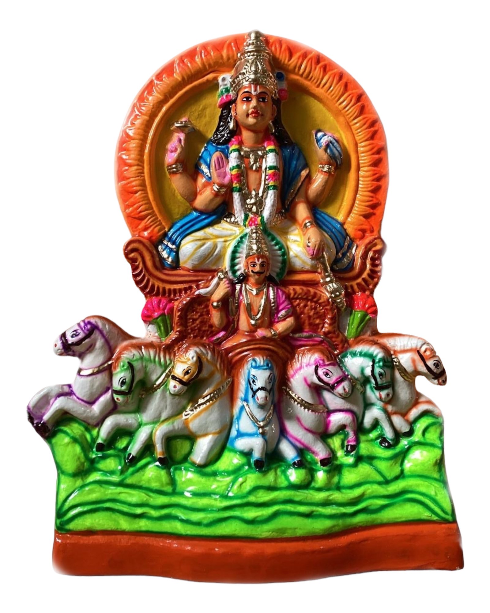 Surya Ratham Paper Mache Golu Doll for Navaratri & Sankaranti – Swatika USA