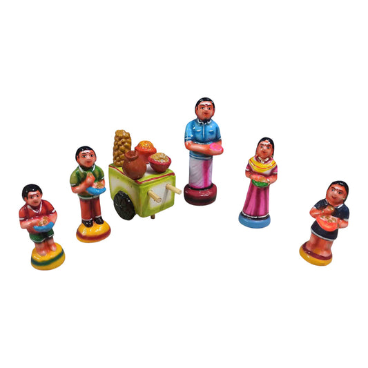 Pani Puri Clay Golu Doll Set for Navaratri & Sankaranti – Swatika USA