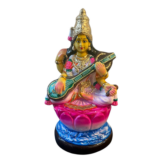 Saraswathi Paper Mache Golu Doll for Navaratri & Sankaranti – Swatika USA
