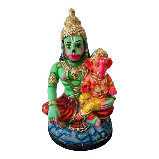 Hanuman with Ganesha Sitting Golu Doll for Navaratri & Sankaranti – Swatika USA