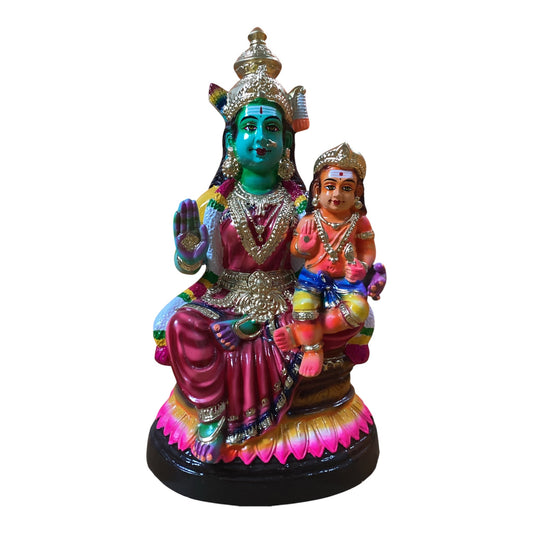Parvathy With Murugar Paper Mache Golu Doll for Navaratri & Sankaranti – Swatika USA