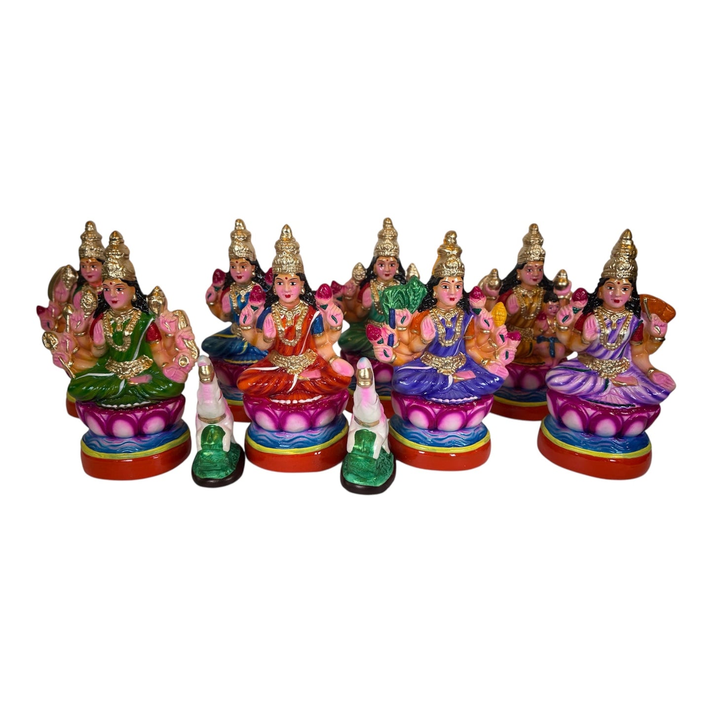 Ashtalakshmi 10 Inch Paper Mache Golu Doll Set for Navaratri & Sankaranti – Swatika USA