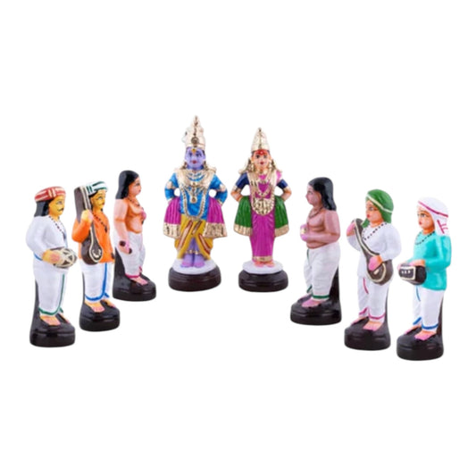 Panduranga Bhajan Set Paper Mache Golu Doll for Navaratri & Sankaranti – Swatika USA