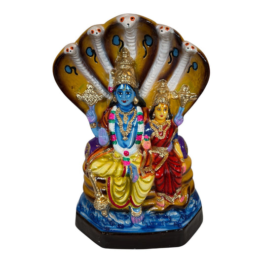 Lakshmi Narayana with Snake Paper Mache Golu Doll for Navaratri & Sankaranti – Swatika USA