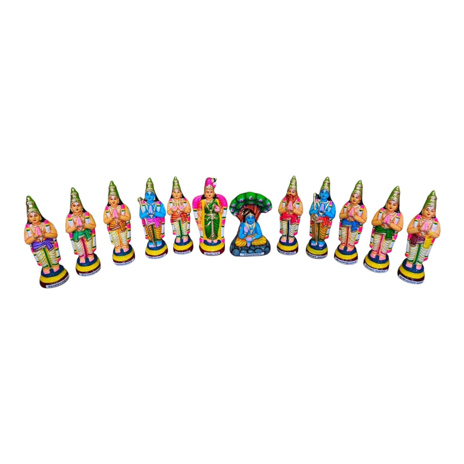 Azhwargal Set Paper Mache Golu Doll for Navaratri & Sankaranti – Swatika USA